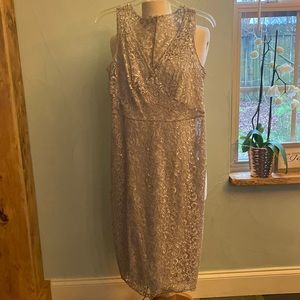 BCBG Max Azria Collection Silver Lace Dress sz 4